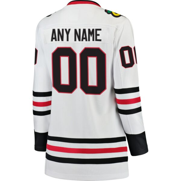 Women’s Chicago Blackhawks Fanatics Branded White Away Breakaway Custom Jersey