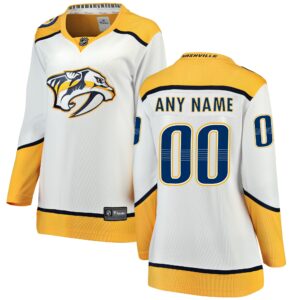 Women's Nashville Predators Fanatics Branded White Away Breakaway Custom Jersey