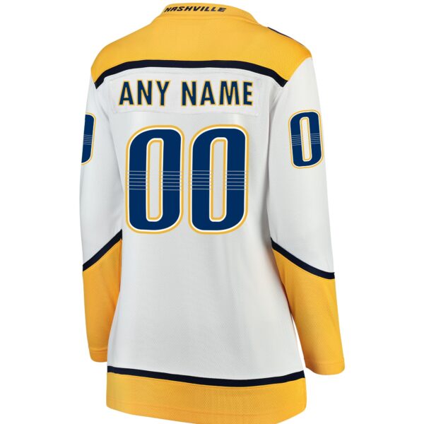 Women’s Nashville Predators Fanatics Branded White Away Breakaway Custom Jersey