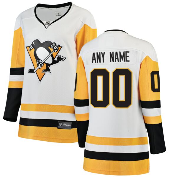 Women’s Pittsburgh Penguins Fanatics Branded White Away Breakaway Custom Jersey