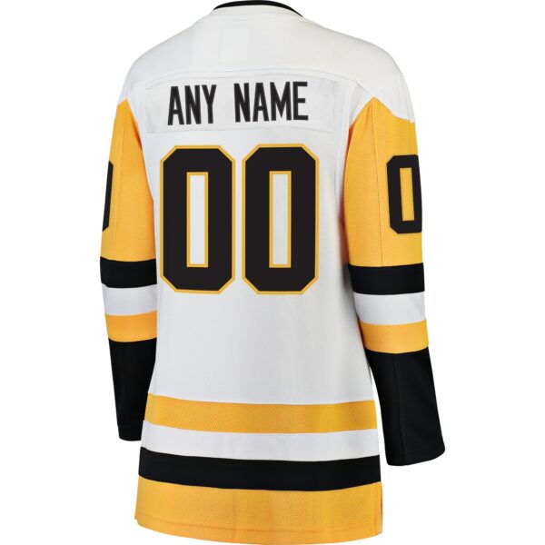 Women’s Pittsburgh Penguins Fanatics Branded White Away Breakaway Custom Jersey